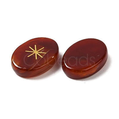 13Pcs Natural Carnelian Rune Stone G-C095-02G-1