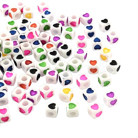 White Opaque Acrylic European Beads OPDL-SZ0001-03B-1