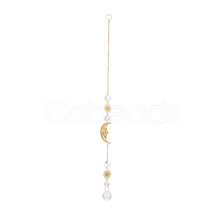 Glass Teardrop Big Pendant Decorations HJEW-M005-05D-G-1