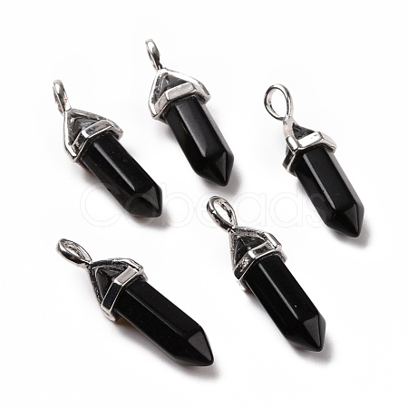Natural Obsidian Pointed Pendants G-K329-67P-1