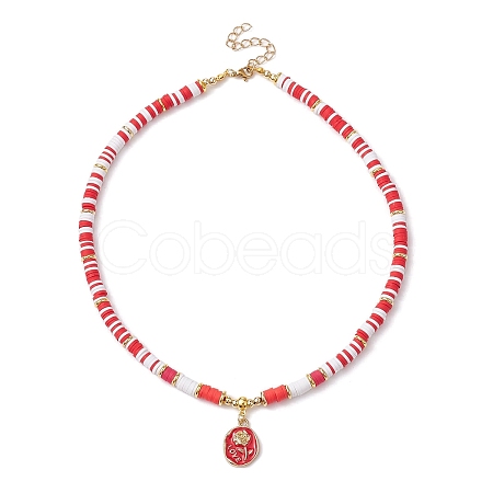 Alloy Enamel Flower Pendant Necklace NJEW-JN04537-02-1