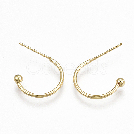 Brass Stud Earrings X-KK-S348-375-1