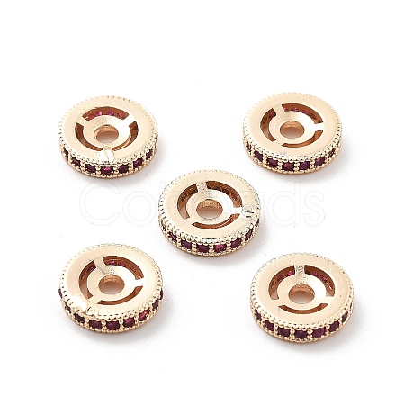 Brass Micro Pave Cubic Zirconia Beads KK-R216-10C-KCG02-1