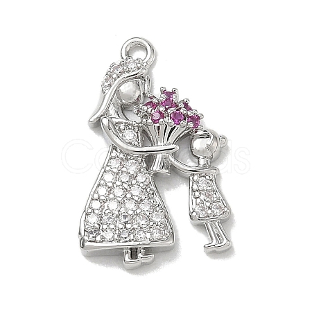Mother's Day Brass Micro Pave Colorful Cubic Zirconia Pendants KK-A300-11P-1