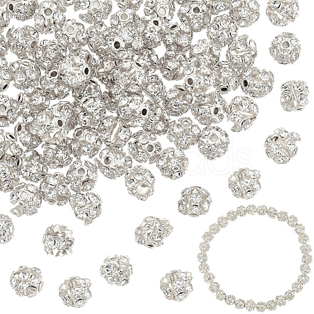 120Pcs Brass Rhinestone Beads KK-PA0001-26S-1