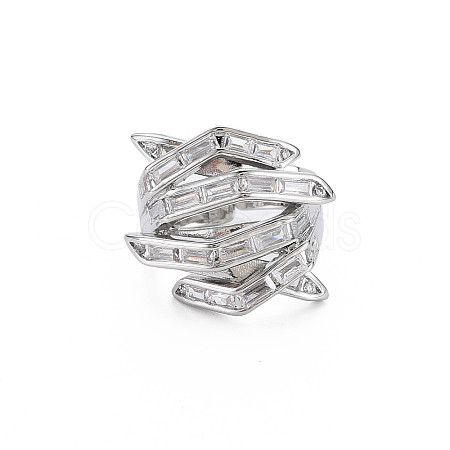 Hug Hand Fingers Cubic Zirconia Cuff Ring X1-RJEW-T016-35P-02-1
