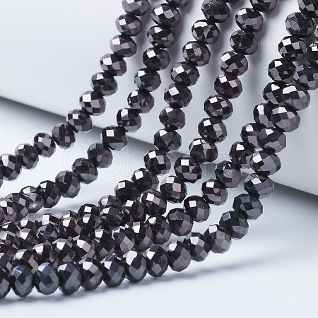 Electroplate Transparent Glass Beads Strands EGLA-A034-T6mm-UA08-1