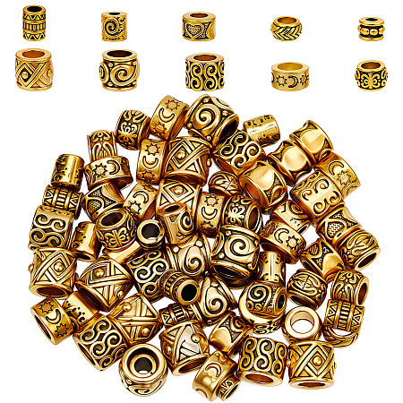 100Pcs 10 Styles Tibetan Style Zinc Alloy Beads FIND-SP0005-93-1