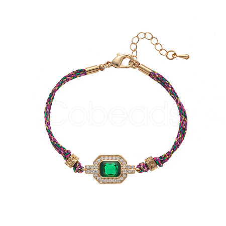 Brass Pave Cubic Zirconia Link Bracelets FS-WG0CA3D-04-1