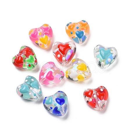 Valentine's Day Handmade Glass Enamel Beads Strands LAMP-K037-09H-1