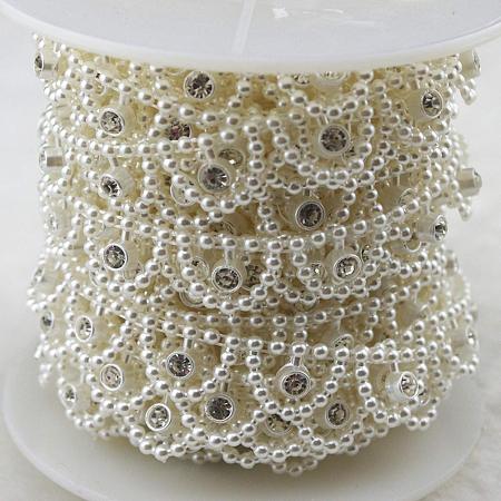 ABS Plastic Imitation Pearl Beaded Trim OCOR-Q046-05-1