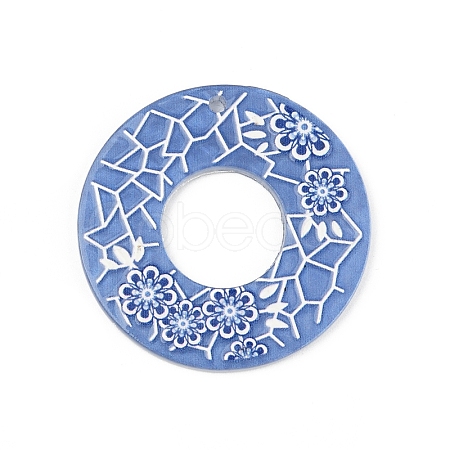 Opaque Printed Relief Acrylic Pendants LS-OACR-R007-03D-1