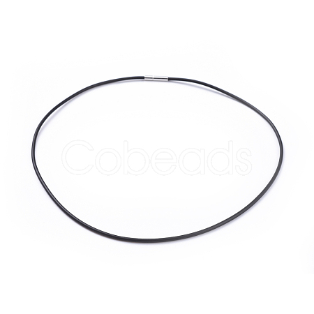 Rubber Necklace Cord with Brass Findings X-NFS160-1-1