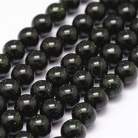 Synthetic Green Goldstone Beads Strands G-N0178-02-10mm-1