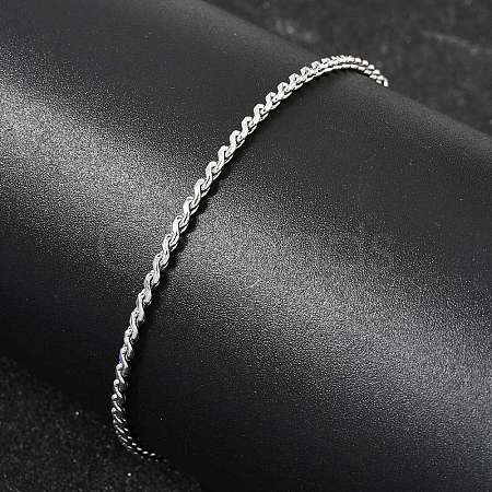 Twist 304 Stainless Steel Link Chains Bracelets for Women BJEW-K240-09P-1