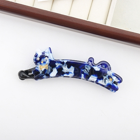 Cute Cat Cellulose Acetate Banana Hair Clips PW-WG20811-03-1