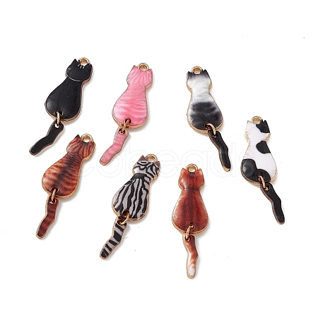 Rack Plating Alloy Enamel Pendants ENAM-K050-01-1