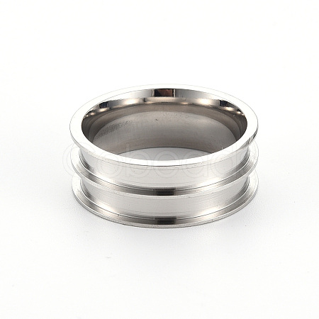 Tarnish Resistant 201 Stainless Steel Ring Core Blank for Inlay Jewelry Making RJEW-ZX002-05-8-1