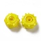 Handmade Bumpy Lampwork Beads, Round, Yellow, 12x13x8mm, Hole: 1.6mm