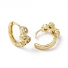 Clear Cubic Zirconia Flat Round Hoop Earrings EJEW-M210-20G-2