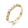 Exquisite Cubic Zirconia Flower Adjustable Ring RJEW-N035-059-NF-3