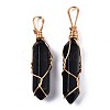 Natural Black Stone Big Pendants G-T122-70A-2