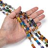 Square Handmade Millefiori Glass Beads Strands LK-R004-14-4