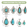 16Pcs 4 Styles Alloy Pendants PALLOY-HY0002-02-2