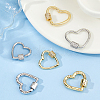 6Pcs 6 Styles Brass Micro Pave Clear Cubic Zirconia Screw Carabiner Lock Charms ZIRC-DC0001-40-4