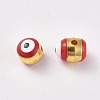 Alloy Enamel European Beads X-ENAM-WH0047-14L-1