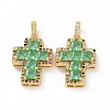 Brass Micro Pave Clear Cubic Zirconia Pendants ZIRC-F135-24G-03A-2