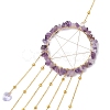 Wire Wrapped Natural Amethyst Chips Ring Hanging Ornaments HJEW-JM02371-06-4