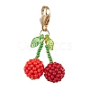Cherry Glass Seed Beads Pendant Decorations HJEW-MZ00126-2