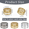 6Pcs 3 Styles Brass Rings FIND-SC0010-81-2