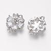 Brass Micro Pave Grade AAA Cubic Zirconia Links ZIRC-G086-17P-NR-1