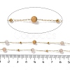 Natural Sunstone & 304 Stainless Steel Beads Link Chains CHS-K021-08A-04-3
