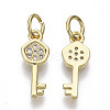Brass Micro Pave Cubic Zirconia Charms X-ZIRC-S067-025-NF-1