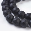 Synthetic Black Stone Beads Strands X-G-C059-10mm-1-3