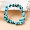 Unisex Chip Synthetic Turquoise(Dyed) Beaded Stretch Bracelets BJEW-S143-05-1