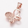 Brass Cubic Zirconia Pendants ZIRC-K070-22RG-2