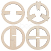 2 Sets Plywood Candle Wick Holders AJEW-BC0007-87B-1