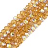 AB Color Plated Transparent Glass Rondelle Beads Strands EGLA-T029-4mm-10H-1