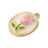 Brass Enamel Pendants KK-C119-19B-02-2