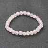Natural Rose Quartz Beaded Stretch Bracelets BJEW-A117-B-11-2