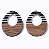 Resin & Walnut Wood Pendants X-RESI-T035-13-2