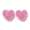 Drusy Heart Resin Rhinestone Beads RESI-C038-01D-1