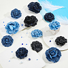 16Pcs 8 Styles Denim Cloth & Nylon Flowers DIY-FH0007-88-4