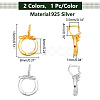 2Pcs 2 Colors 925 Sterling Silver Twister Clasps STER-PH0001-63-2