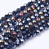 Faceted(32 Facets) Round AB Color Electroplate Glass Beads Strands X-EGLA-J042-4mm-AB01-2