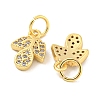 Rack Plating Brass Micro Pave Clear Cubic Zirconia Pendants KK-B093-05G-2